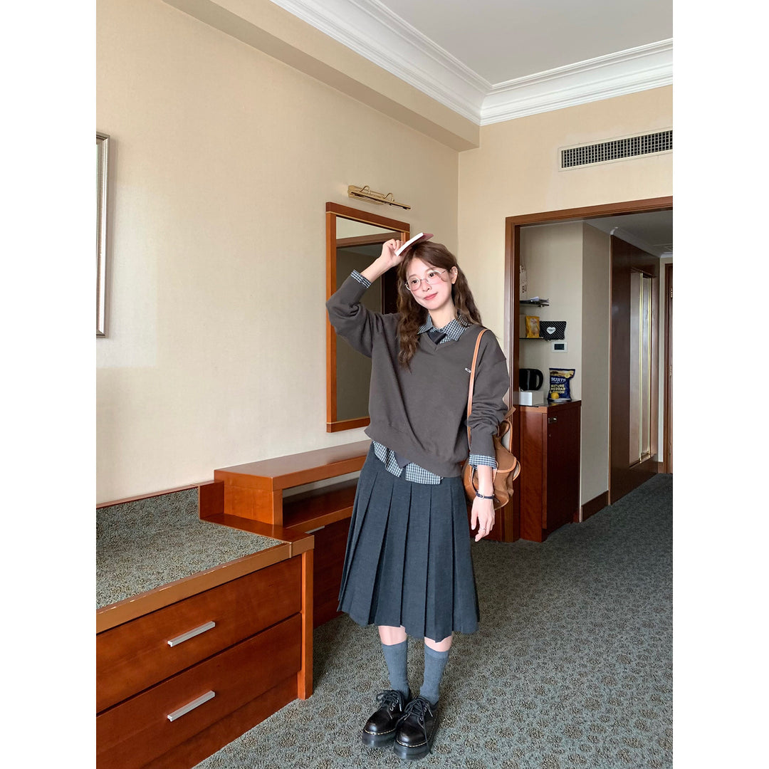 Vintage Pleat Midi Skirt WSMS0331