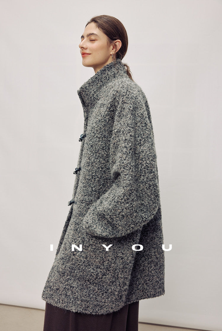Stone Heather Wool Toggle Coat IYTC0321