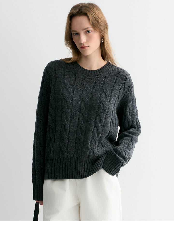 Luna Cable Wool Knit Sweater SSKS0315