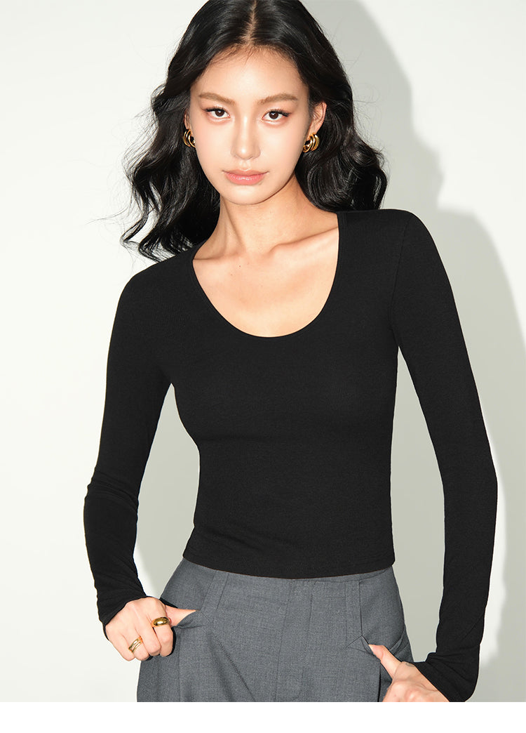 U-Neck Curve Hug Cropped Top NHCT0260