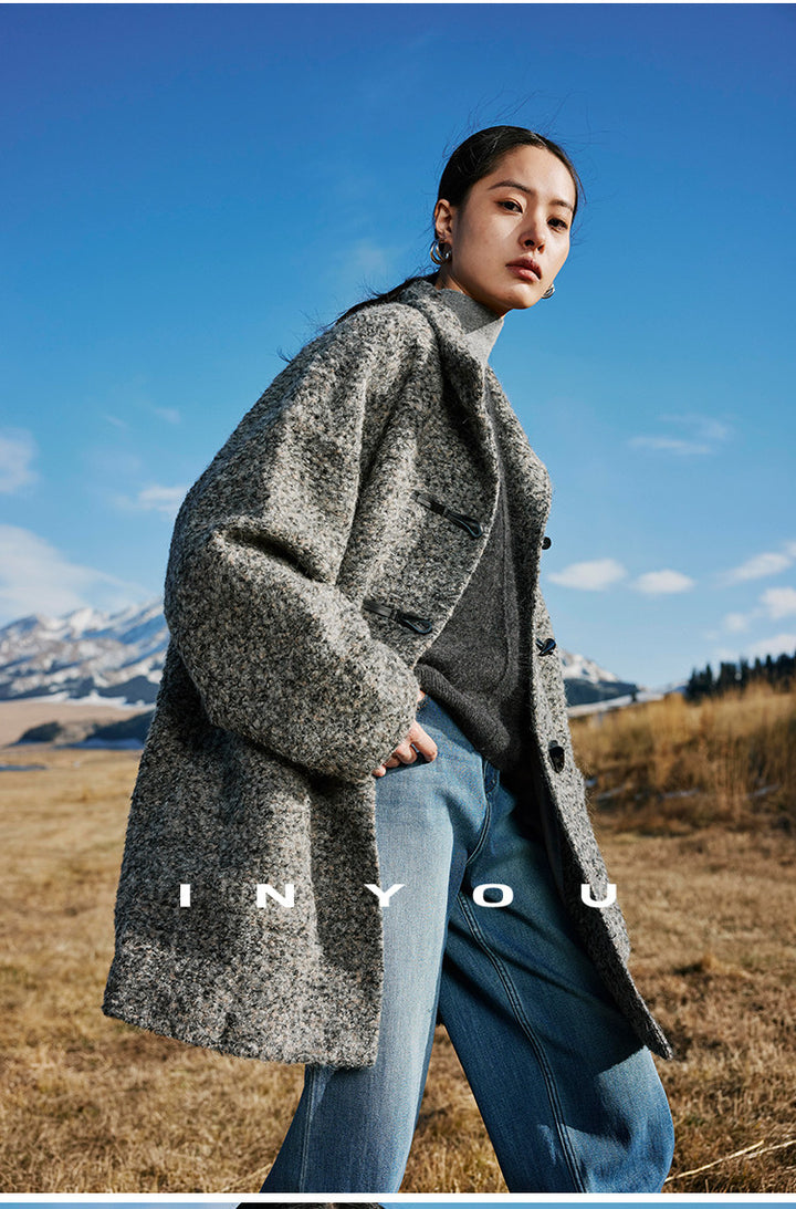 Stone Heather Wool Toggle Coat IYTC0321