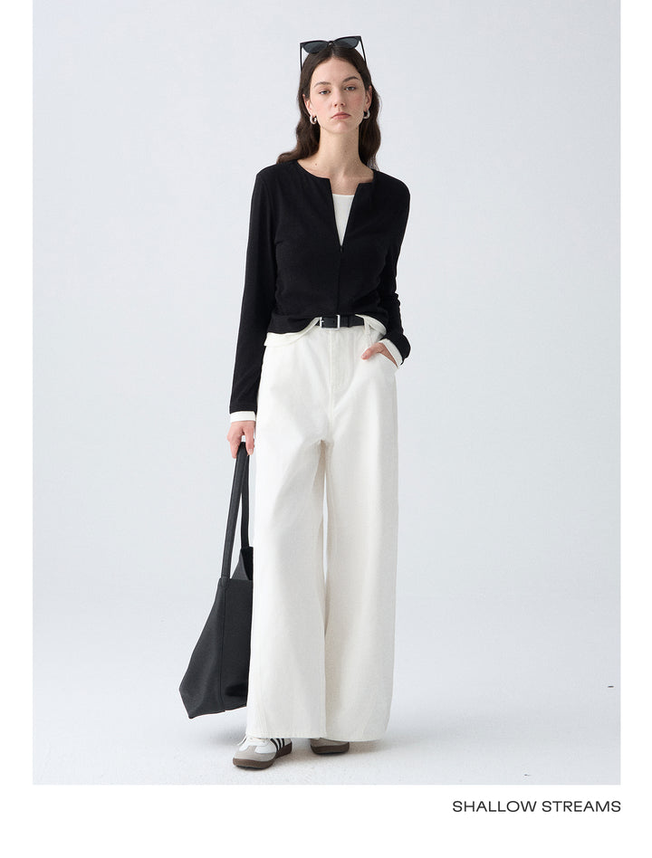 Contrast Layer Knit Cardigan SSKC0287