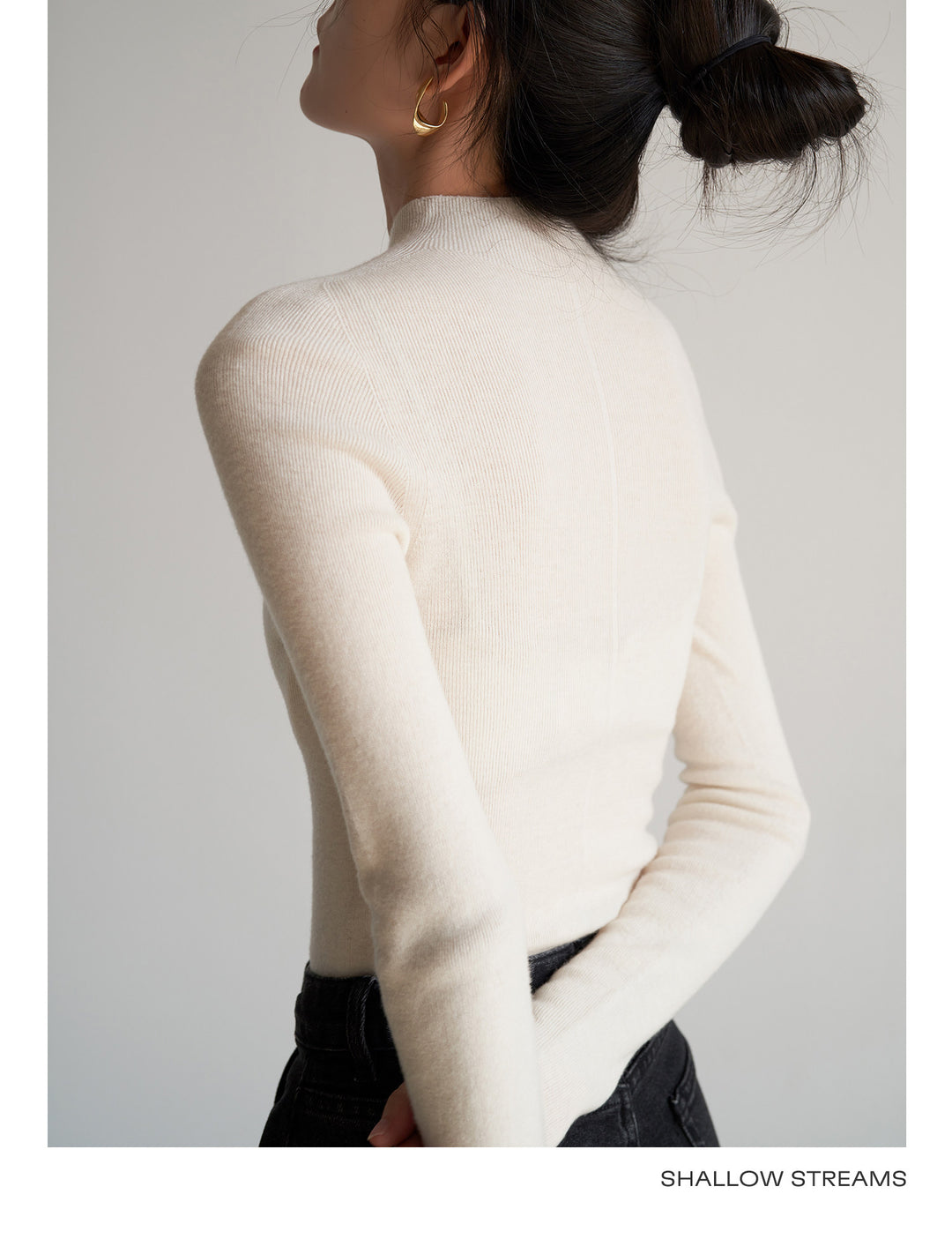 Silkline Merino Mock Neck Knit Top SSKT0316