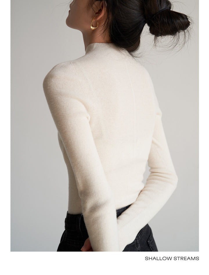 Silkline Merino Mock Neck Knit Top SSKT0316