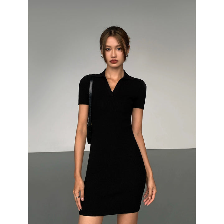Sleek Allure Polo Knit Dress OUPD0246
