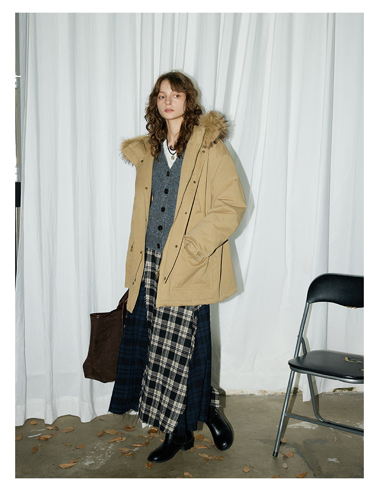 Sandstone Fur-Trim Cotton Parka BMPK0297