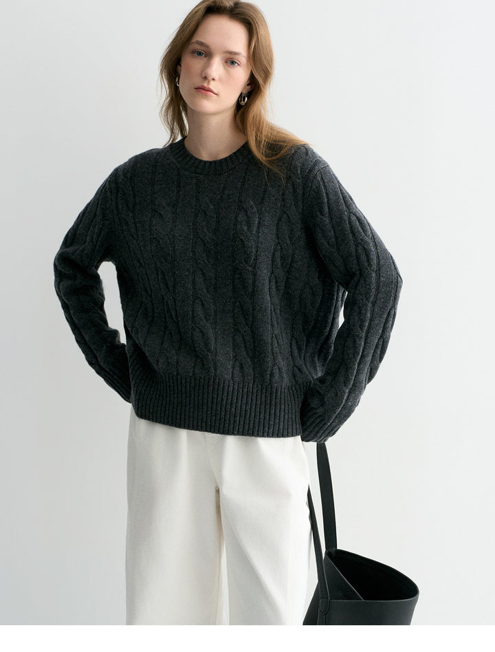 Luna Cable Wool Knit Sweater SSKS0315