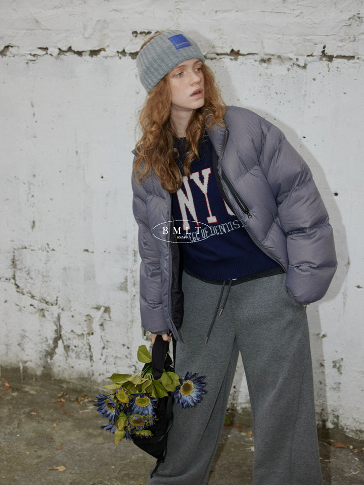 BMLT [Manman] solid color stand-up collar 90 white duck down jacket winter thickened warm loose bread jacket