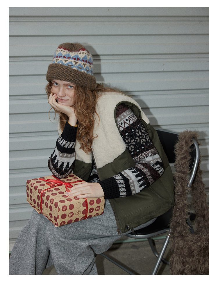 Olive Sherpa-Panel Utility Vest BMUV0298