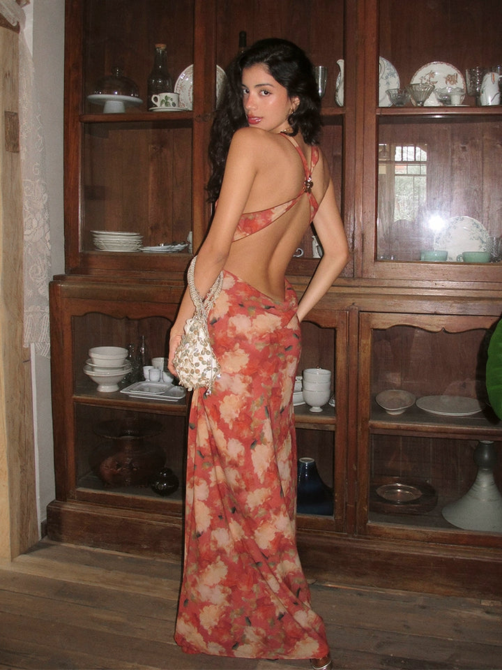 Sunset Bloom Sheer Slip Dress ITSD0248
