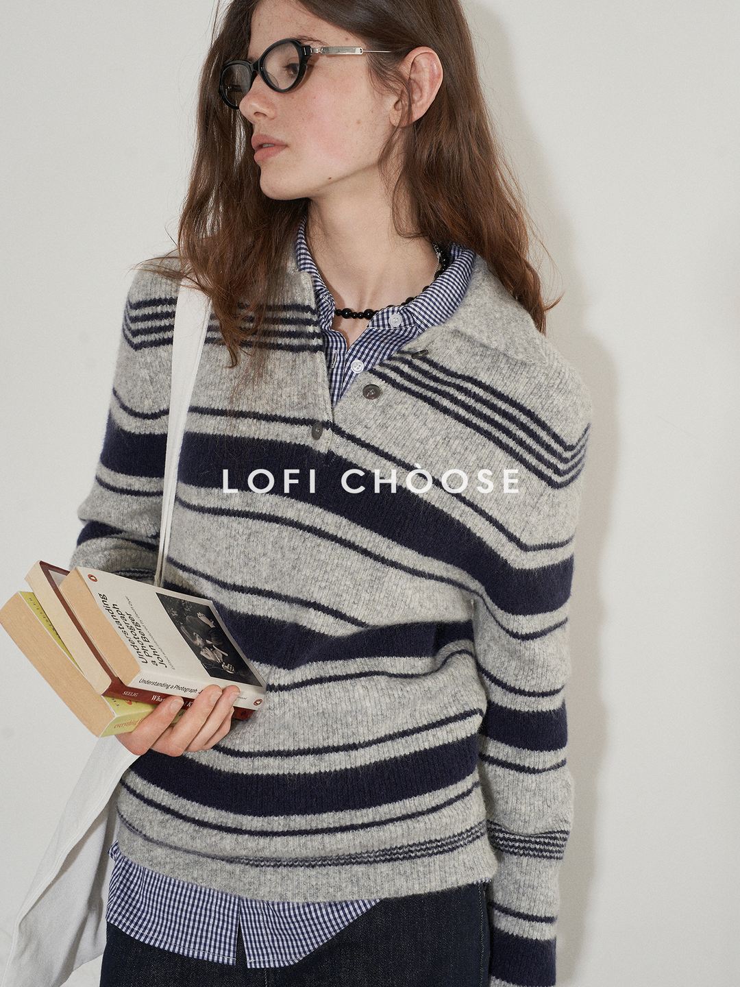 Cozy Stripe Polo Knit LCPK0264
