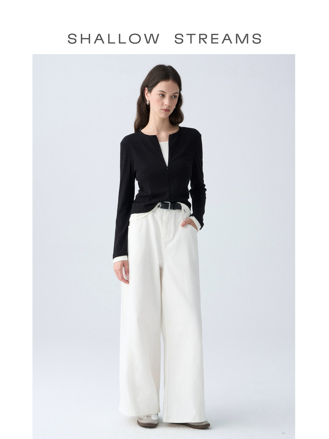 Contrast Layer Knit Cardigan SSKC0287