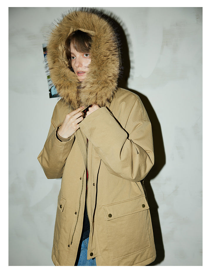 Sandstone Fur-Trim Cotton Parka BMPK0297