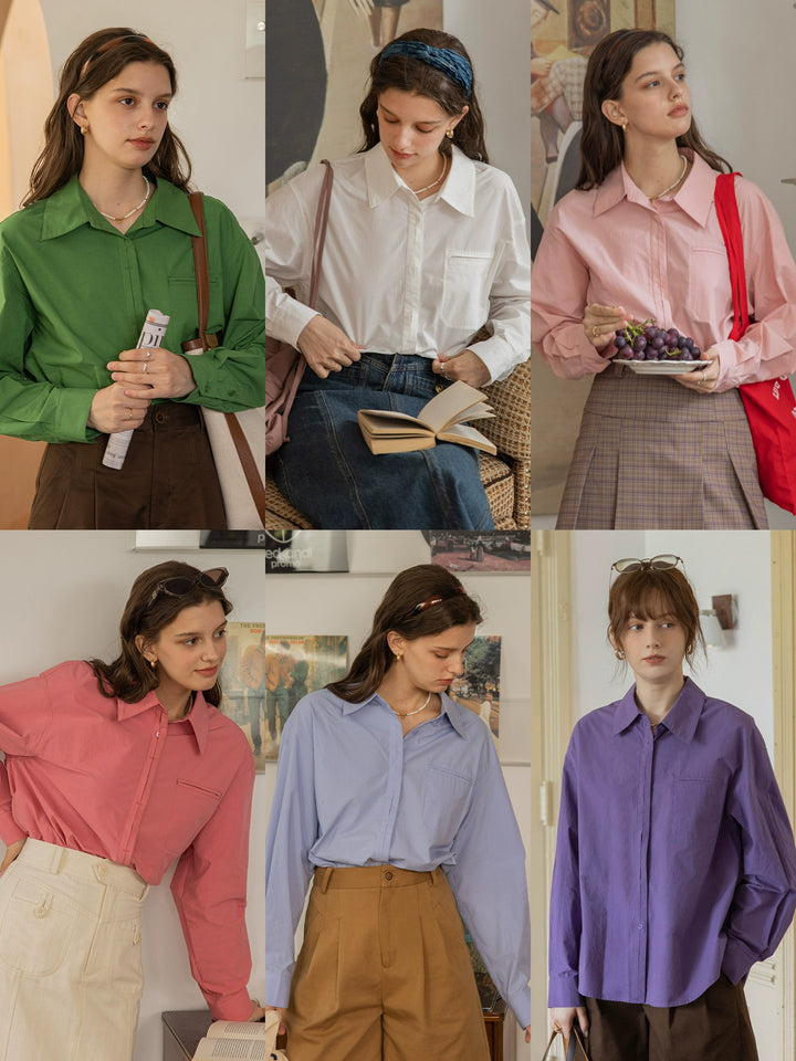 Pure Color Cotton Shirt DACS0120