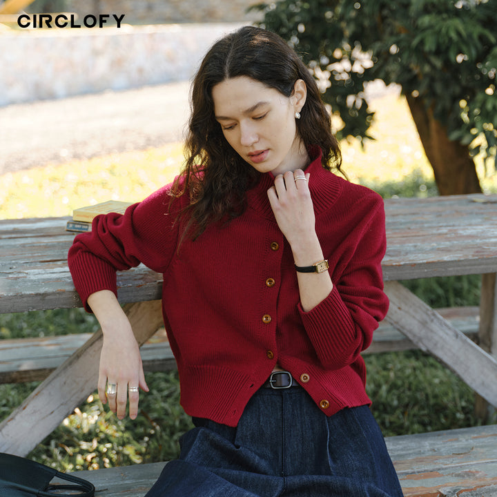 Cozy Luxe High-Neck Cardigan CCHC0139