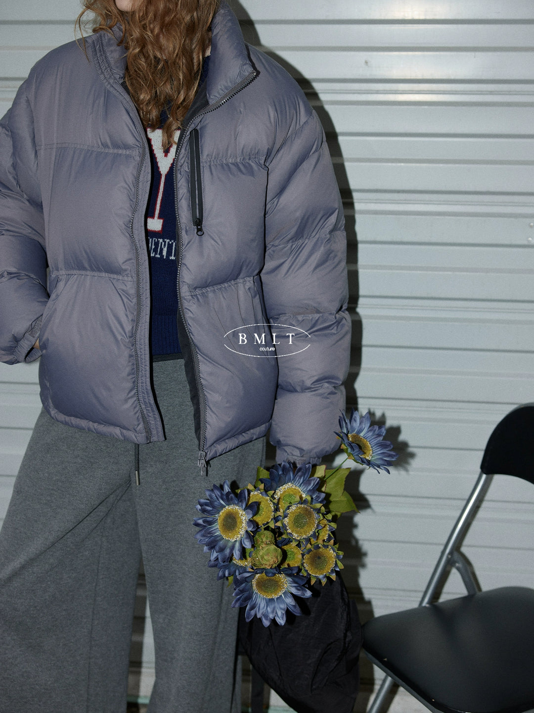 BMLT [Manman] solid color stand-up collar 90 white duck down jacket winter thickened warm loose bread jacket