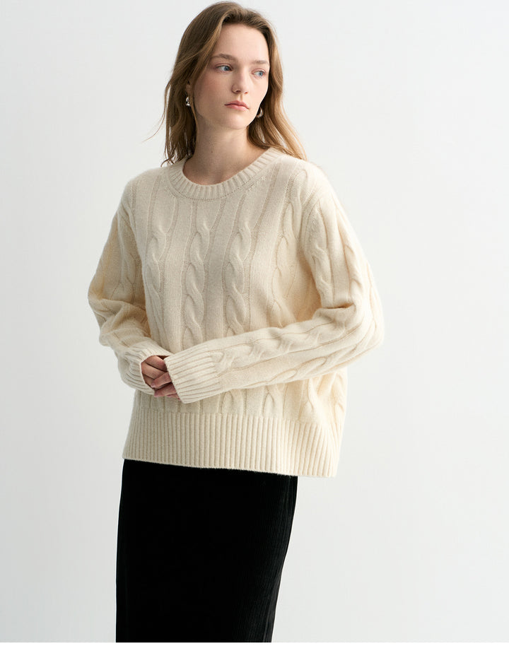 Luna Cable Wool Knit Sweater SSKS0315