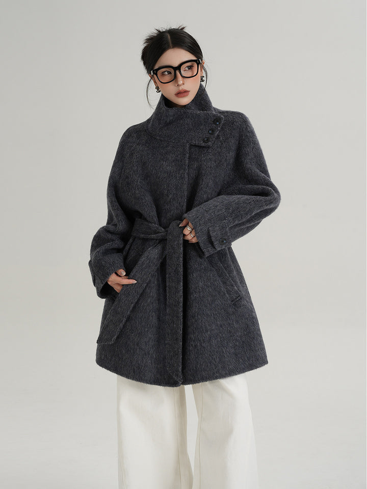 Softline Asymmetrical Wool Wrap Coat SRWC0319