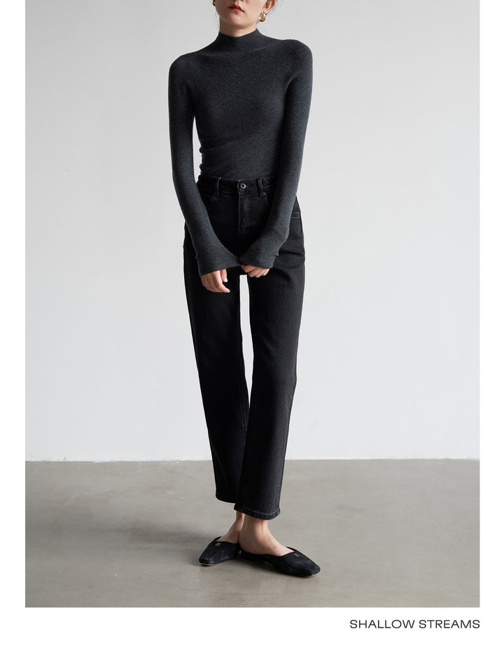 Silkline Merino Mock Neck Knit Top SSKT0316