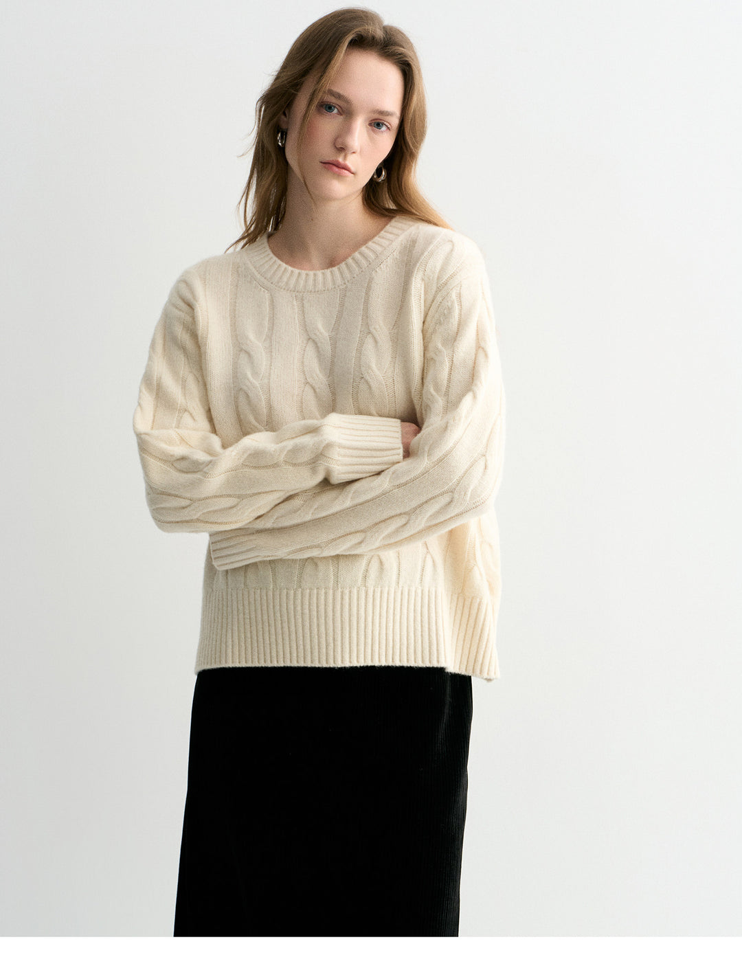 Luna Cable Wool Knit Sweater SSKS0315
