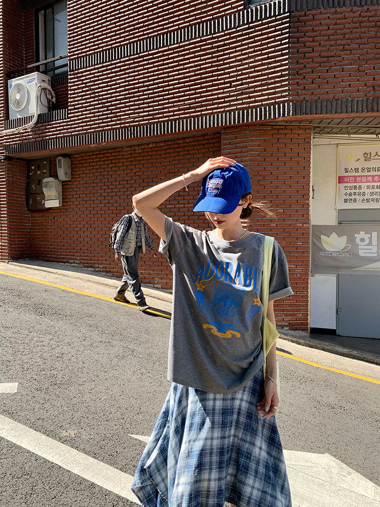 Vintage Asymmetry Check Skirt WSCS0336