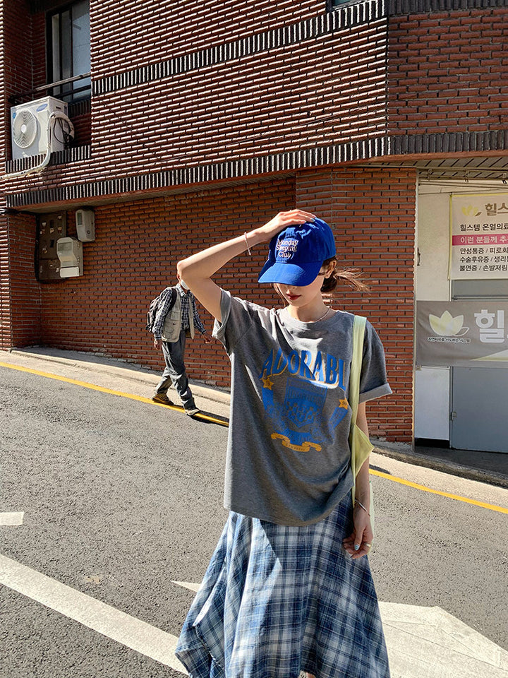 Vintage Asymmetry Check Skirt WSCS0336