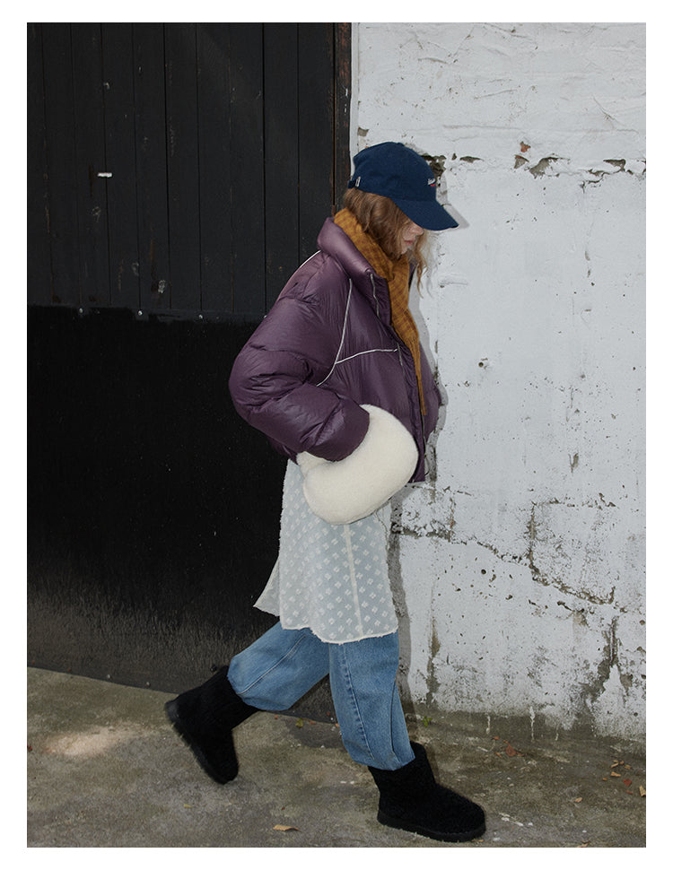 Plum Cloud Cropped Puffer Jacket BMPJ0296