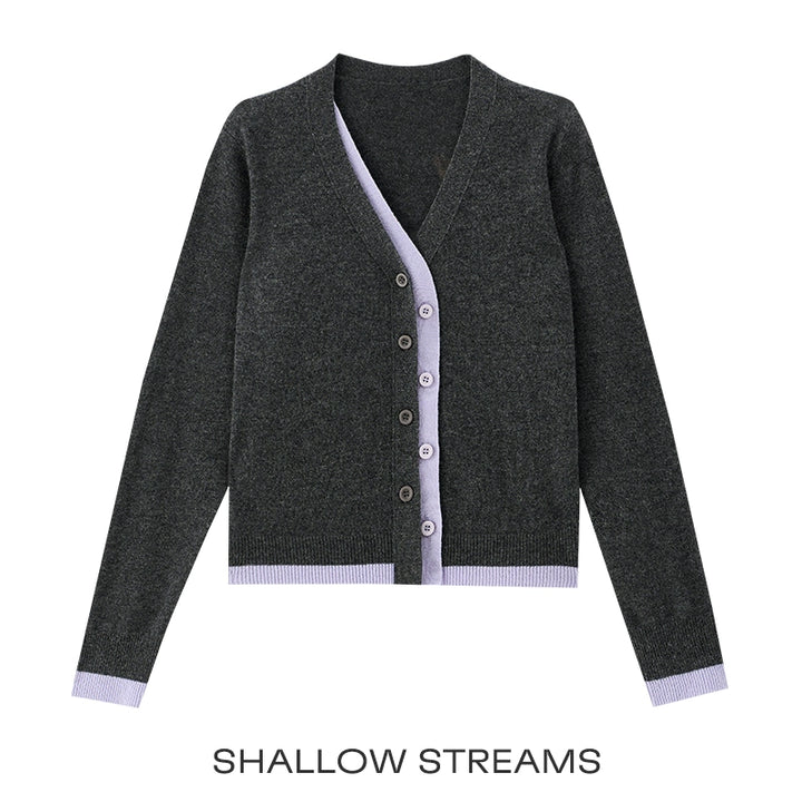 Fake Two-Piece Wool Knit Cardigan SSWC0060