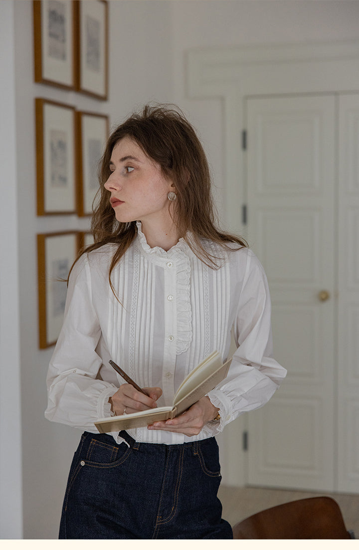 Vintage Pintuck Lace Blouse DALB0110