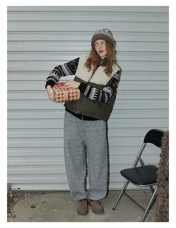 Olive Sherpa-Panel Utility Vest BMUV0298