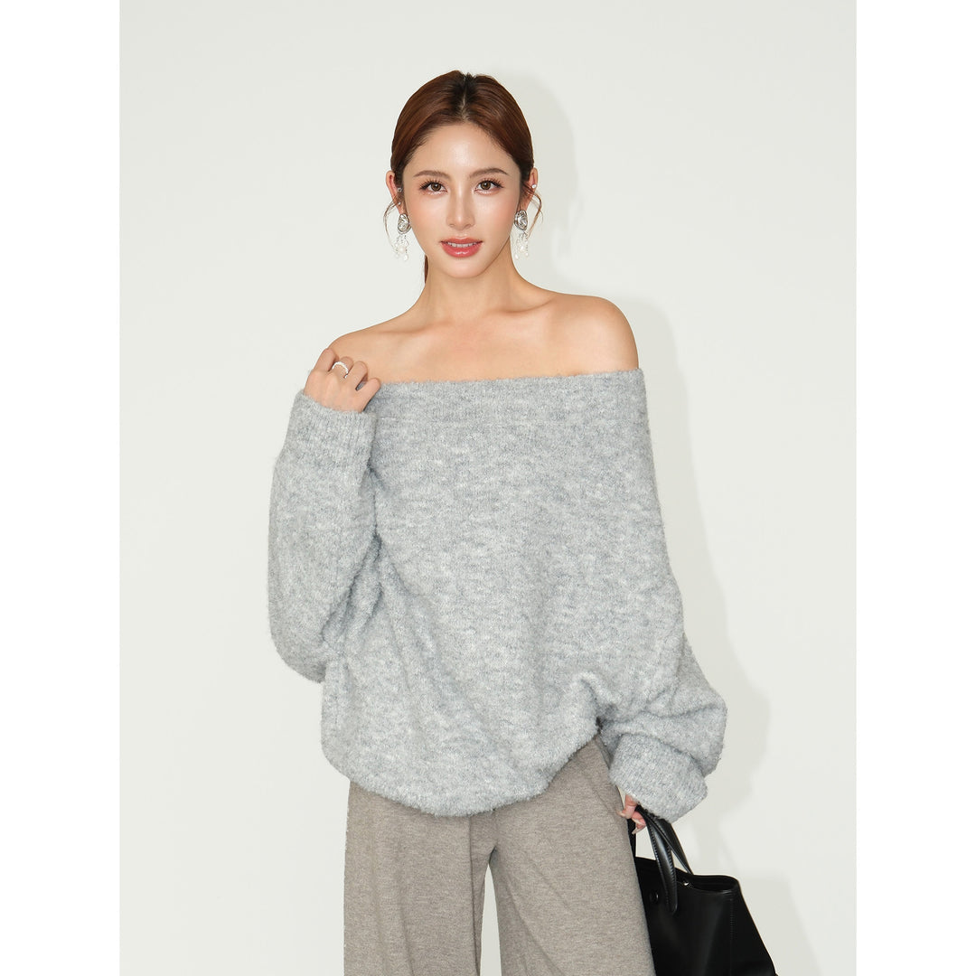 Soft Halo Off-Shoulder Knit Sweater NHKS0323