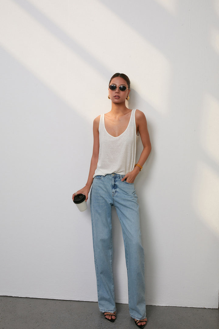 Everyday Scoop Linen Tank DGLT0201