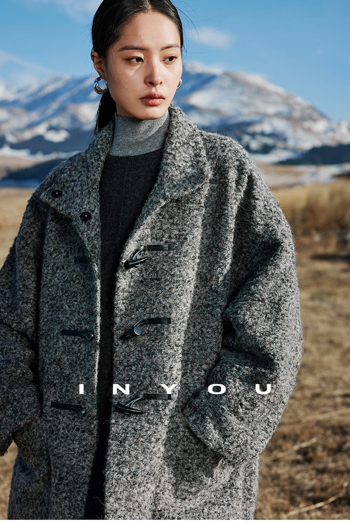 Stone Heather Wool Toggle Coat IYTC0321