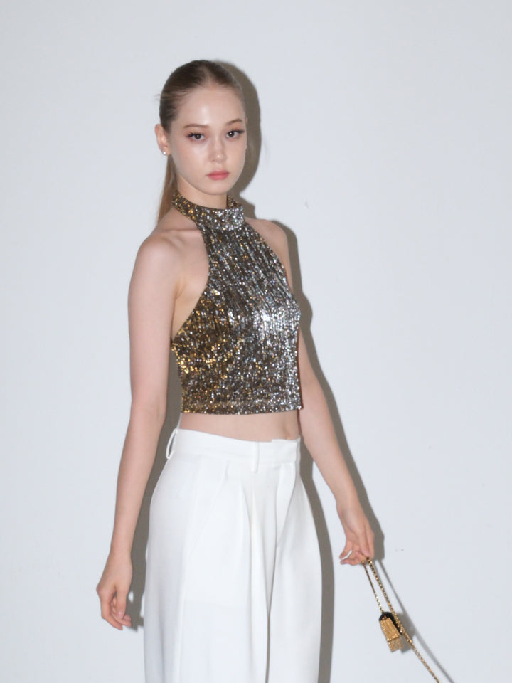 Golden Glimmer Halter Dress & Top SNTT0255