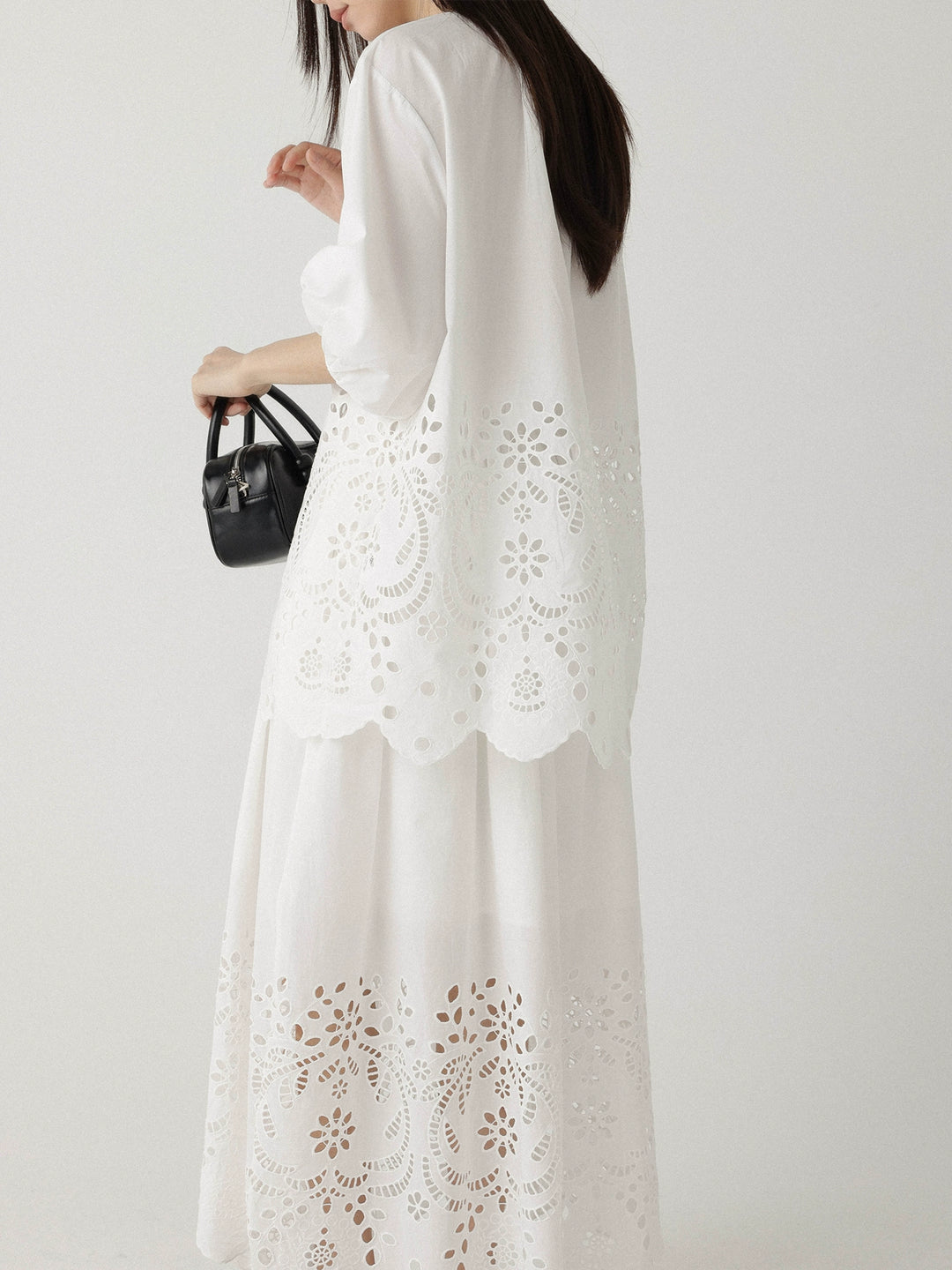 Breeze Broderie Cotton Puff Sleeve Shirt LCPS0194
