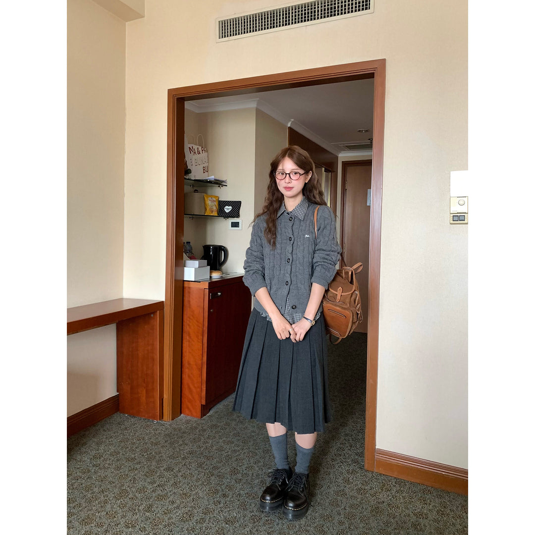 Vintage Pleat Midi Skirt WSMS0331