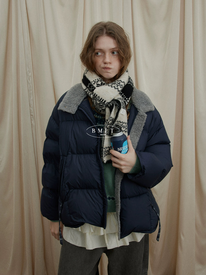 BMLT [Berlin Kiss] Korean stand-up collar new national standard 90 white duck down navy blue down jacket winter warm jacket