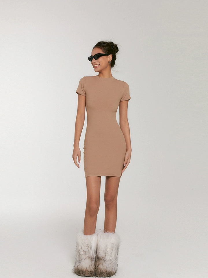 SculptFit Ribbed Mini Tee Dress DGMD0203