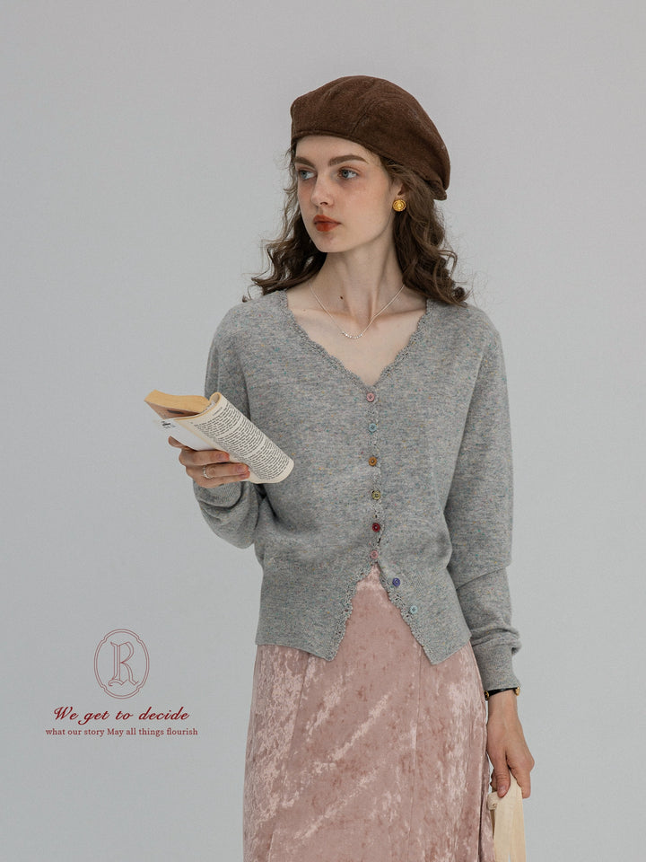 Morning Flowers V-neck Lace Cardigans DAVC0105