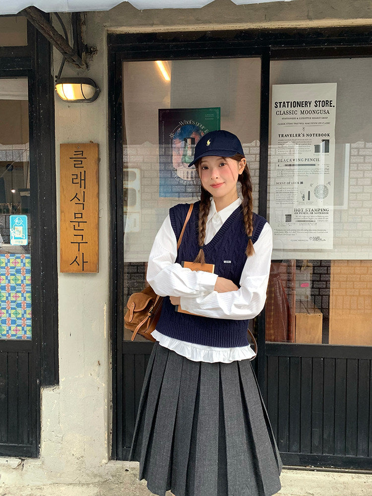 Vintage Pleat Midi Skirt WSMS0331