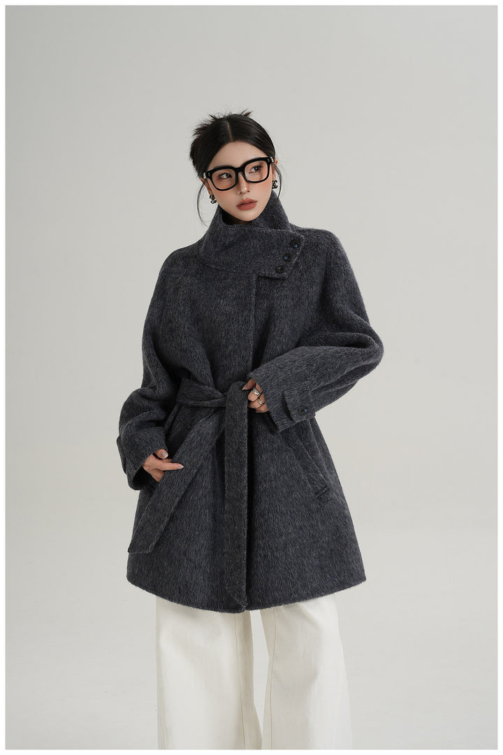 Softline Asymmetrical Wool Wrap Coat SRWC0319