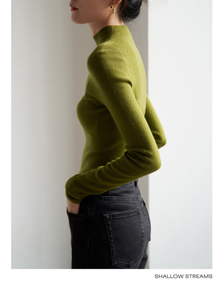 Silkline Merino Mock Neck Knit Top SSKT0316