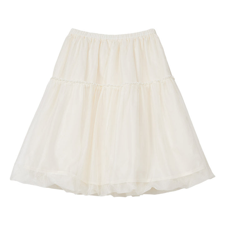 Ivory Cloud Tulle Midi Skirt KKMS0236