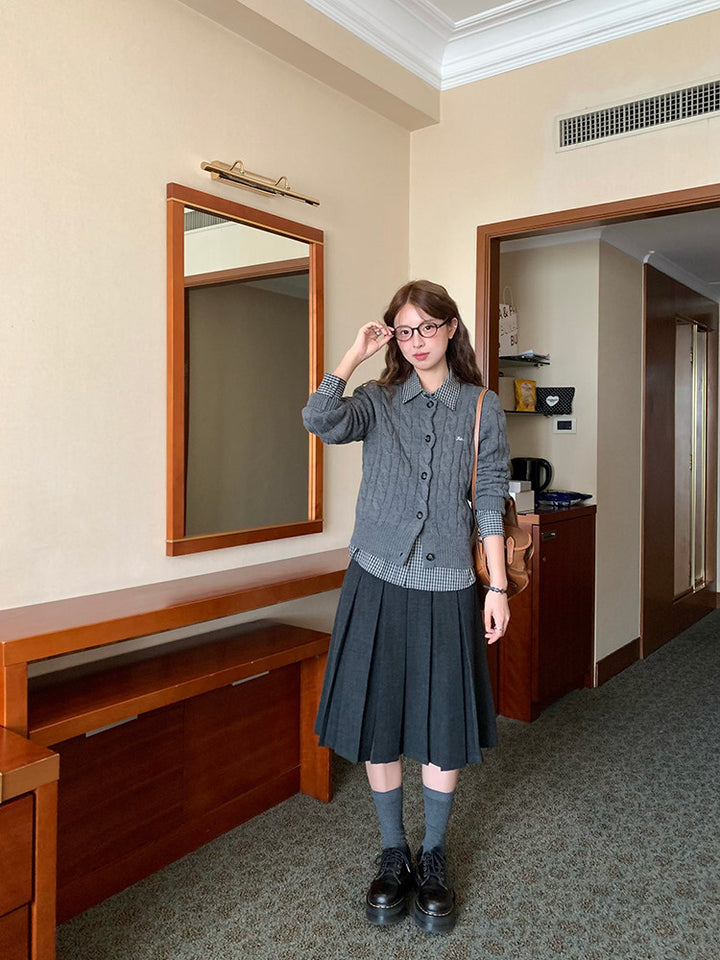 Vintage Pleat Midi Skirt WSMS0331