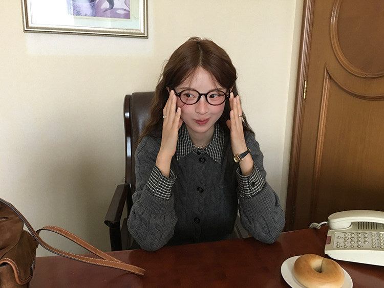 Vintage Check Shirt with Heritage Cable Knit Vest &Tie SET WSVS0334