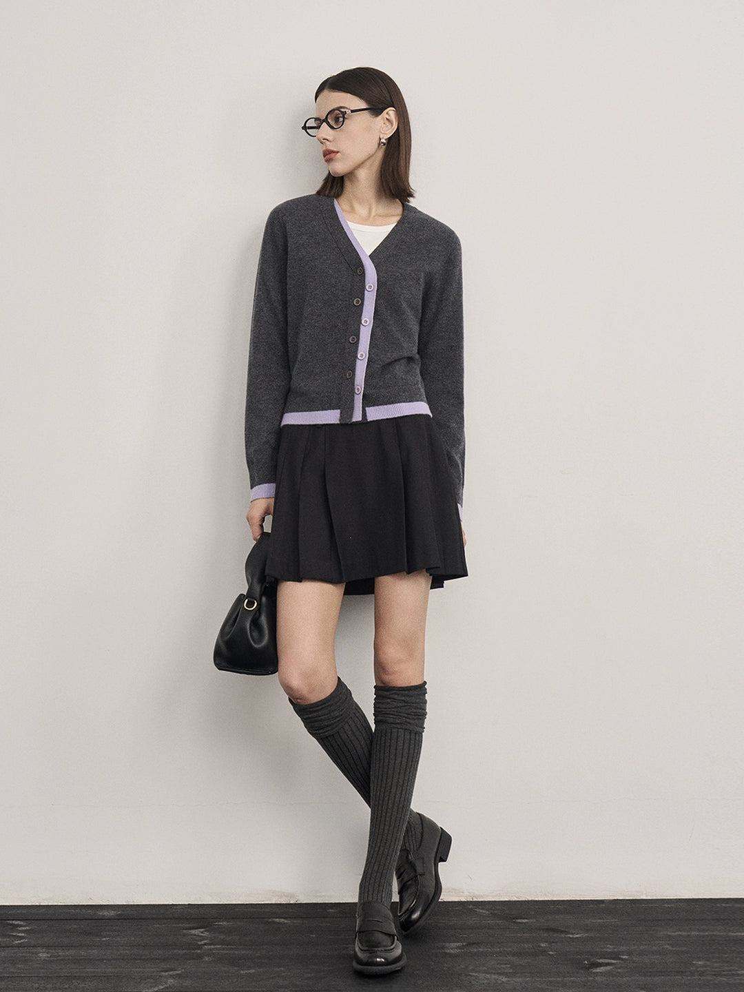 Fake Two-Piece Wool Knit Cardigan SSWC0060