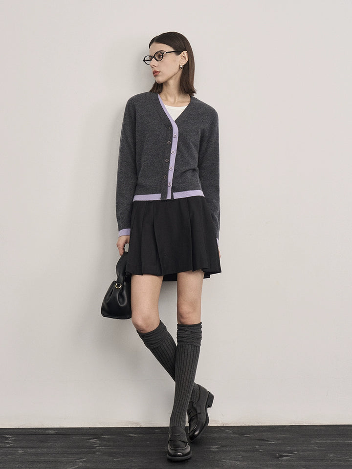 Fake Two-Piece Wool Knit Cardigan SSWC0060