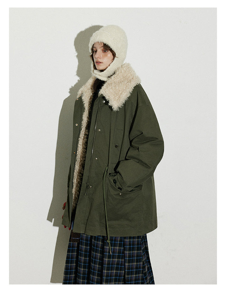 Vintage Shearling-Trim Utility Down Jacket BMDJ0299