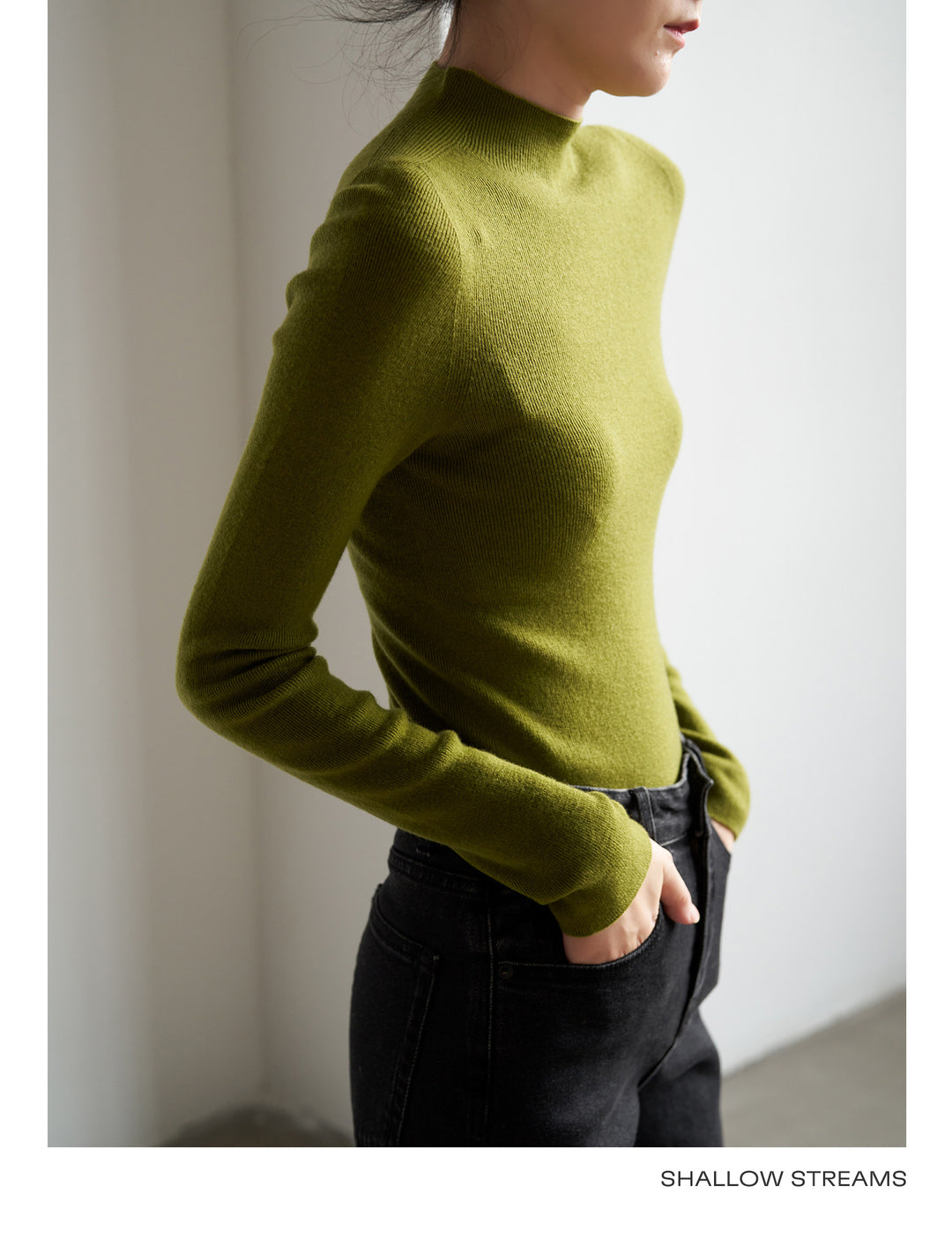 Silkline Merino Mock Neck Knit Top SSKT0316