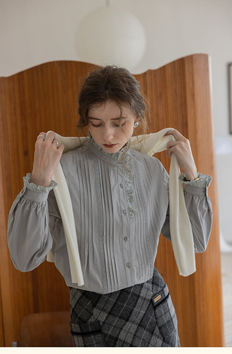 Vintage Pintuck Lace Blouse DALB0110